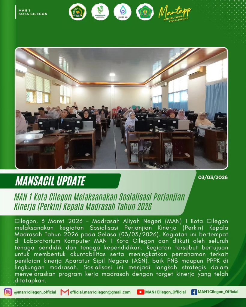 MAN 1 Kota Cilegon Gelar Sosialisasi Perjanjian Kinerja (Perkin) Tahun 2026