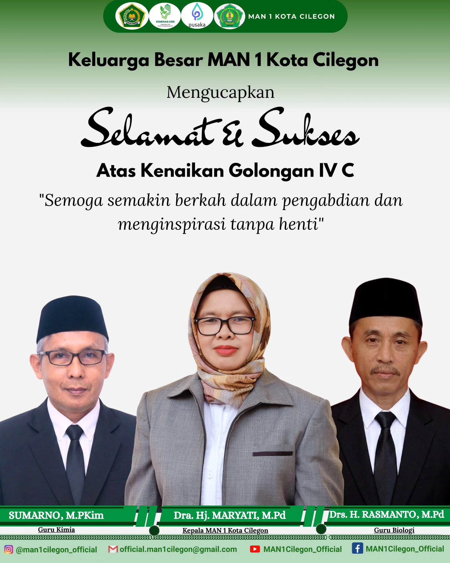 Langkah Baru, Amanah Baru: Kenaikan Golongan IV C Keluarga Besar MAN 1 Kota Cilegon