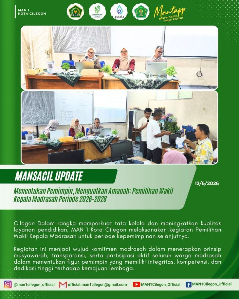 Perkuat Tata Kelola, MAN 1 Kota Cilegon Tetapkan Wakil Kepala Madrasah Periode 2026–2028