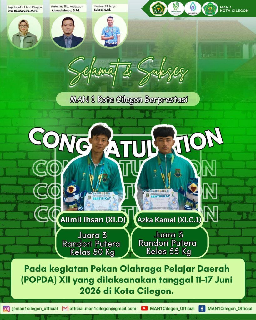 Raih Dua Medali Perunggu di POPDA XII 2026, Atlet Shorinji Kempo MAN 1 Kota Cilegon Harumkan Nama Madrasah