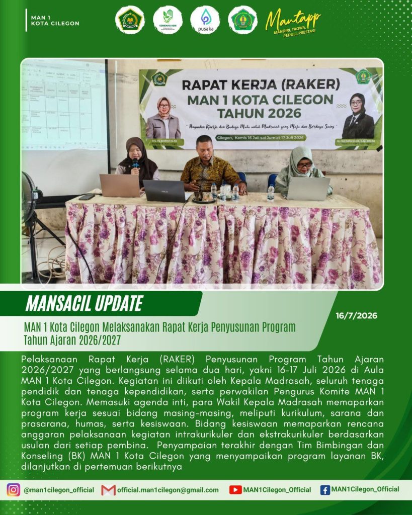 Susun Program Unggulan, MAN 1 Kota Cilegon Awali RAKER 2026 dengan Tema Penguatan Kinerja
