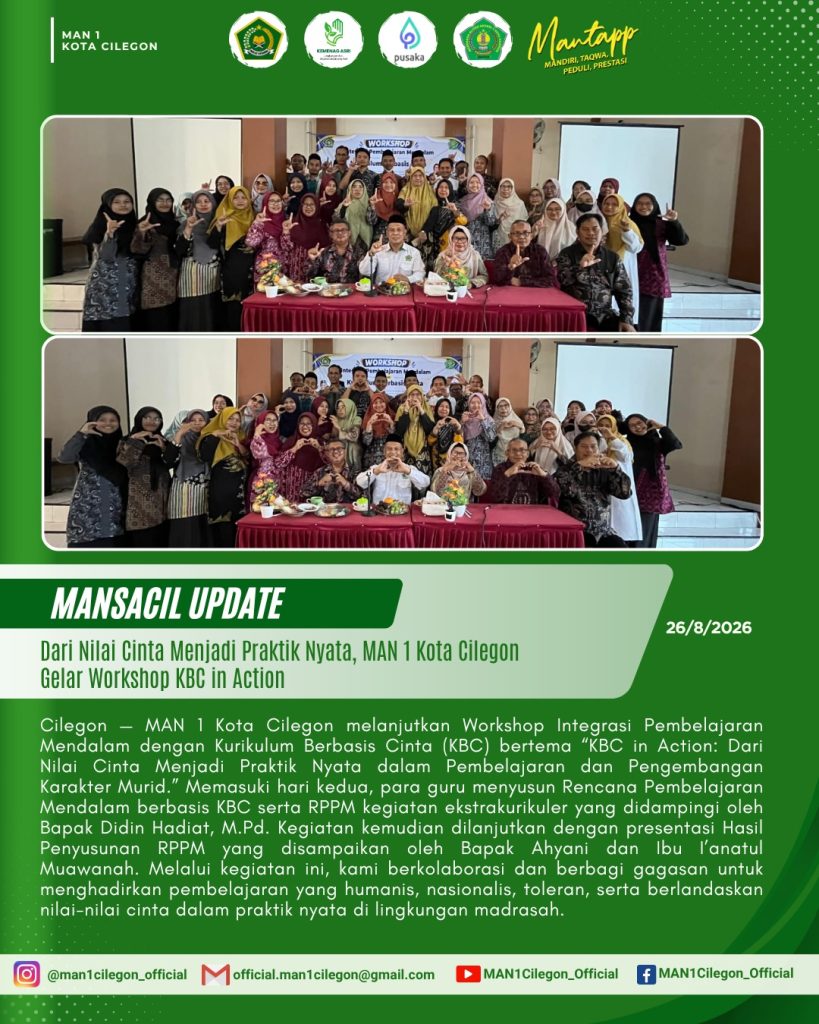 Hari Kedua Workshop KBC in Action: Pendidik MAN 1 Kota Cilegon Kolaborasi Susun Rencana Pembelajaran dan RPPM Ekskul Berbasis Cinta
