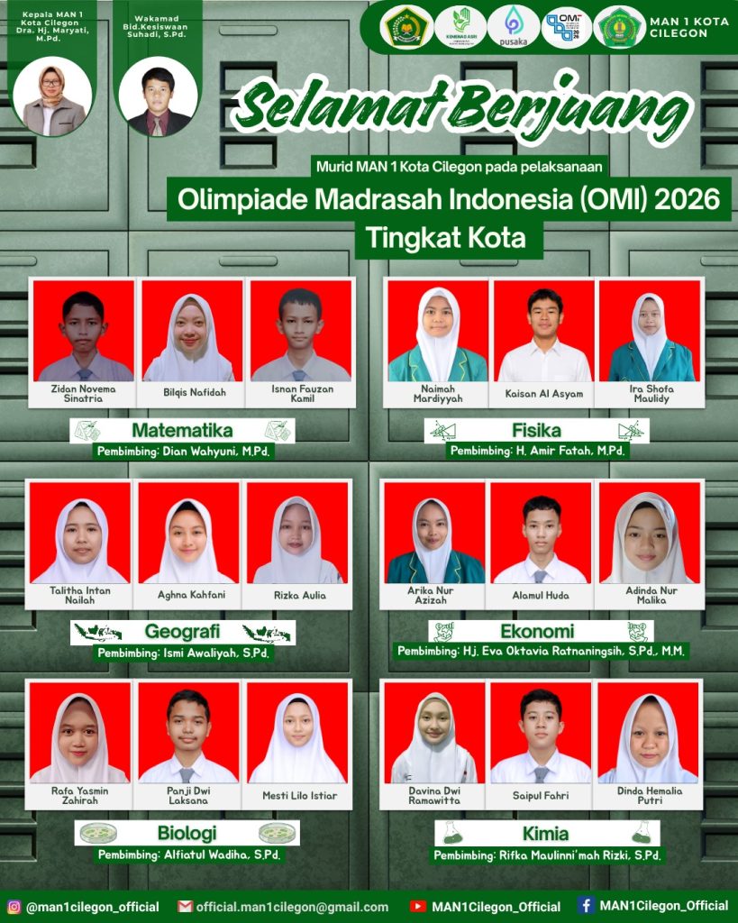 Langkah Pasti Menuju Prestasi, Kontingen MAN 1 Kota Cilegon Siap Berlaga di Olimpiade Madrasah Indonesia (OMI) 2026 Tingkat Kota Cilegon