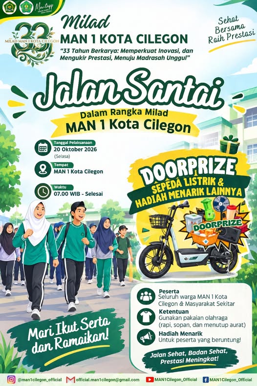Semarak Milad ke-33, MAN 1 Kota Cilegon Gelar Jalan Santai Bertabur Doorprize